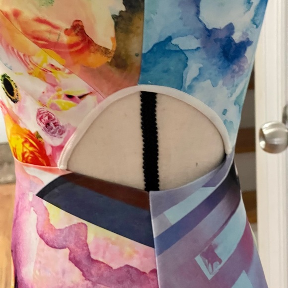 Clover Canyon Fluorescent Rose Cut Out Neoprene Dress in Multi Sz S - Picture 10 of 15